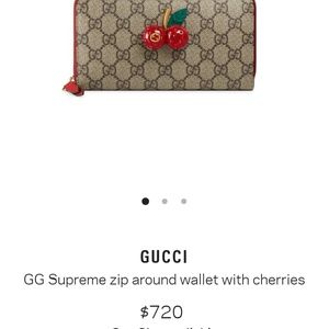 Authentic Gucci Supreme Cherry zip around wallet